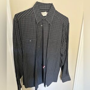 Ermenegildo Zegna gray and black striped men’s dress shirt